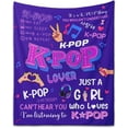 thumbnail image 1 of Kpop Gifts for Teen Women, K Pop Lovers Blanket, Kpop Merch, Korean Stuff, K Pop Birthday Party Decorations, Christmas Birthday Gift for Friend Sister Women Throw Blanket,50X60 in, 1 of 1