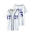 thumbnail image 1 of Kpop ITZY None of My Business Merch Baseball Jersey V-Neck Shirt Cosplay Tee, 1 of 4