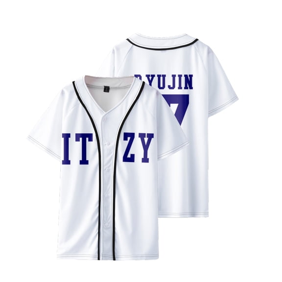 Kpop ITZY None of My Business Merch Baseball Jersey V-Neck Shirt Cosplay Tee