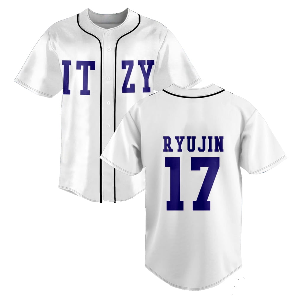 Kpop ITZY None of My Business Merch Baseball Jersey V Neck T shirt Hip Hop Shirt