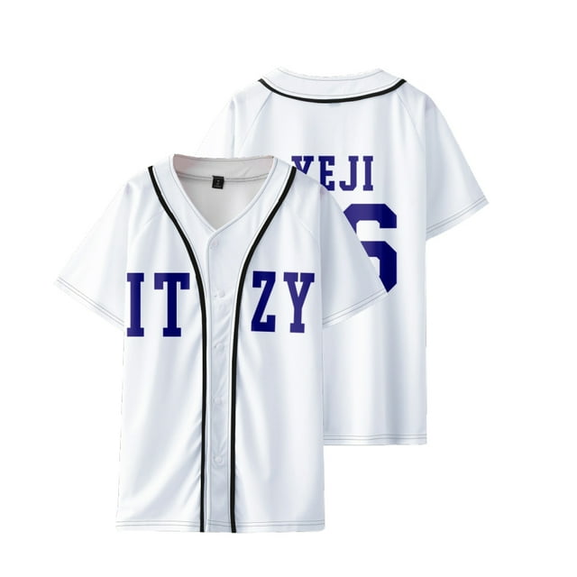 Kpop ITZY None of My Business Merch Baseball Jersey VNeck Tshirt Hip