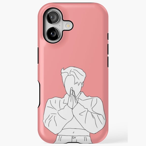 Kpop Idol San Minimalist Outline Art iPhone Case 17 11 12 13 14 15 16 Pro Max