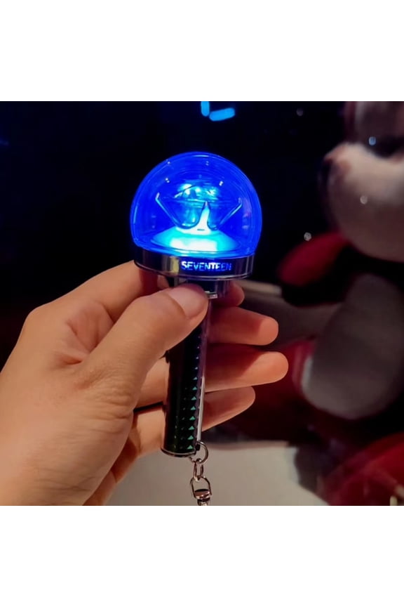 Kpop Idol Seventeen Mini Lightstick Key Ring Glow Stick Keychains for Carat Gift
