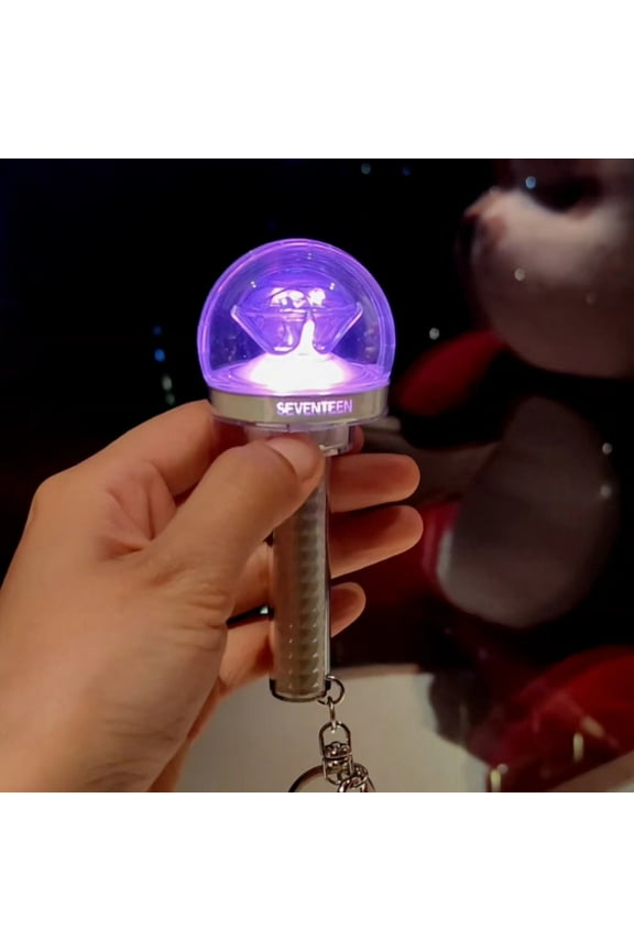 Kpop Idol Seventeen Mini Lightstick Key Ring Glow Stick Keychains for Carat Gift