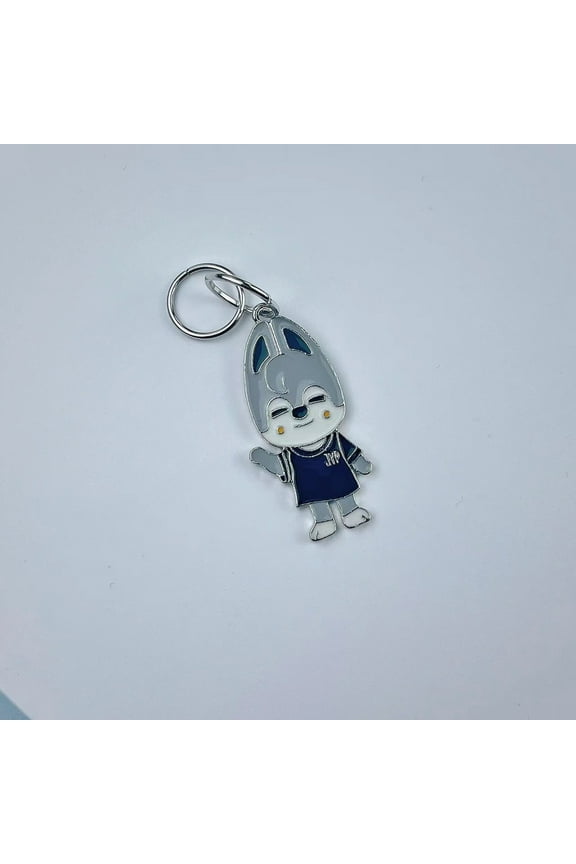 Kpop Idol Stray Kids Skzoo Cute Cartoon Character Design Alloy Dripping Oil Key Holder Charm Keyring Keychain Pendant