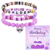 Kpop Music Fan Bracelet for Women - Adjustable Korean Style Jewelry Gift Set with Birthday Card, Concerts Cosplay Birthday
