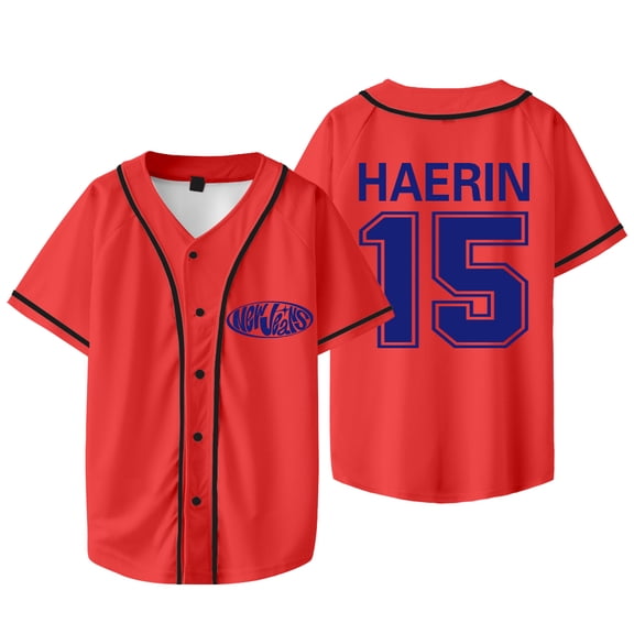 Kpop New Jeans Haerin 15 Merch Jersey New Logo Baseball Jacket Cosplay Women Men Fashion T-Shirts