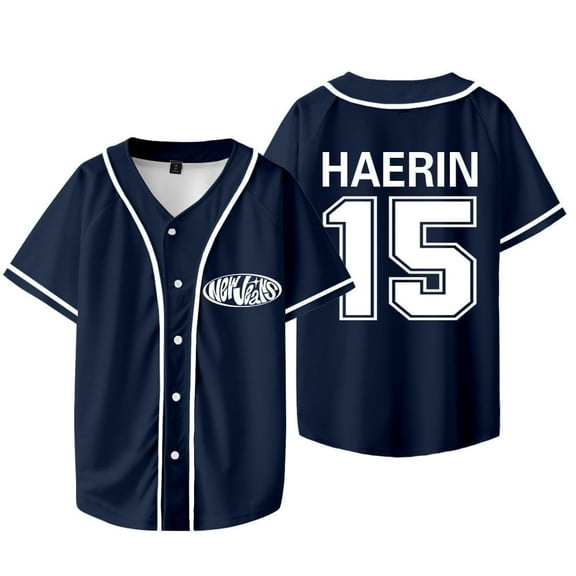Kpop New Jeans Haerin 15 Merch Jersey New Logo Baseball Jacket Tee Women Men Fashion T-Shirts
