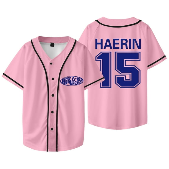 Kpop New Jeans Haerin 15 Merch Jersey New Logo Baseball Jacket Tee Women Men Fashion T-Shirts