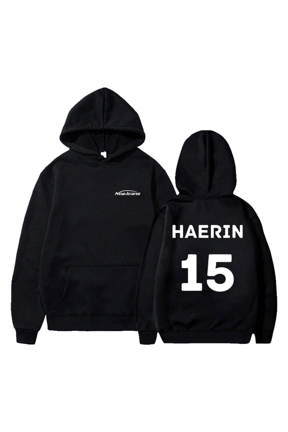 Kpop New Jeans Merch Hoodie NewJeans Haerin 15 Long Sleeve Streetwear Men Women Hooded Sweatshirt