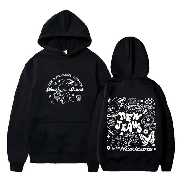 Kpop New Jeans NJWMX Logo Hoodies Cosplay Women Men Fashion Long Sleeve Sweatshirts Pullovers
