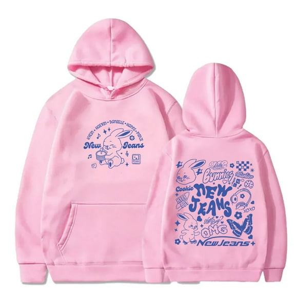 Kpop New Jeans NJWMX Logo Hoodies Cosplay Women Men Fashion Long Sleeve Sweatshirts Pullovers