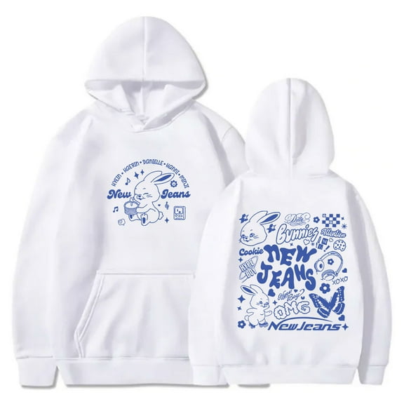 Kpop New Jeans NJWMX Logo Hoodies Cosplay Women Men Fashion Long Sleeve Sweatshirts Pullovers