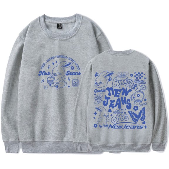 Kpop New Jeans NJWMX Logo Merch Crewneck Sweatshirts Cosplay Women Men Fashion Long Sleeve T-Shirts