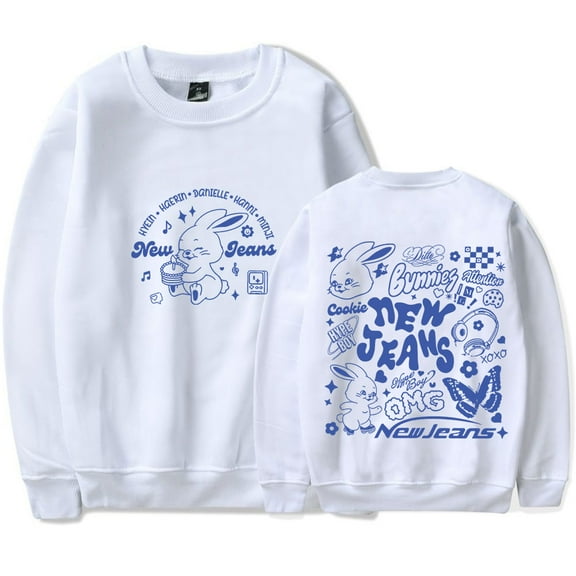 Kpop New Jeans NJWMX Logo Merch Crewneck Sweatshirts Cosplay Women Men Fashion Long Sleeve T-Shirts