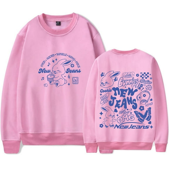 Kpop New Jeans NJWMX Logo Merch Crewneck Sweatshirts Cosplay Women Men Fashion Long Sleeve T-Shirts