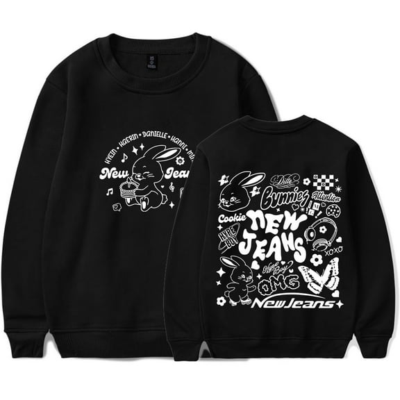 Kpop New Jeans NJWMX Logo Merch Crewneck Sweatshirts Cosplay Women Men Fashion Long Sleeve T-Shirts