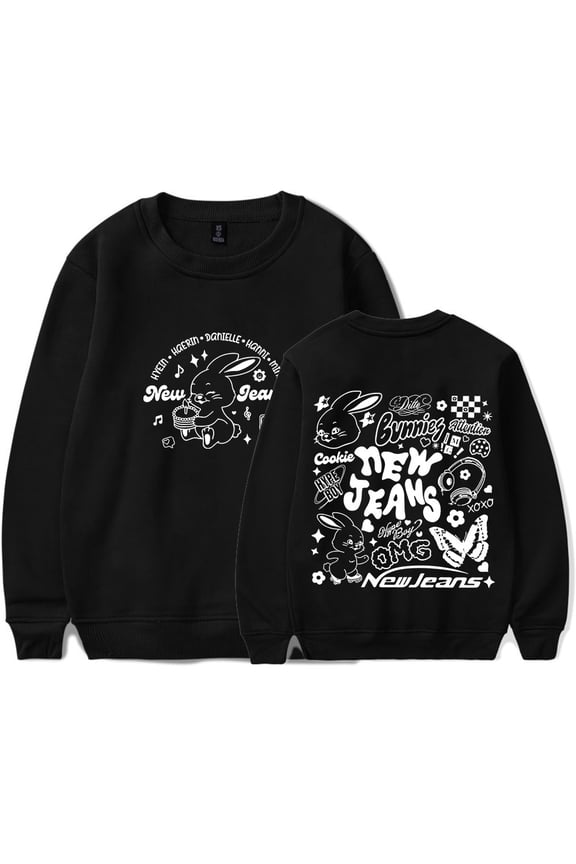 Kpop New Jeans NJWMX Logo Merch Crewneck Sweatshirts Cosplay Women Men Fashion Long Sleeve T-Shirts