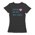 thumbnail image 1 of Kpop Ruin My Life  Sad Heart Graphic Women Black T-Shirt, Female Small, 1 of 4
