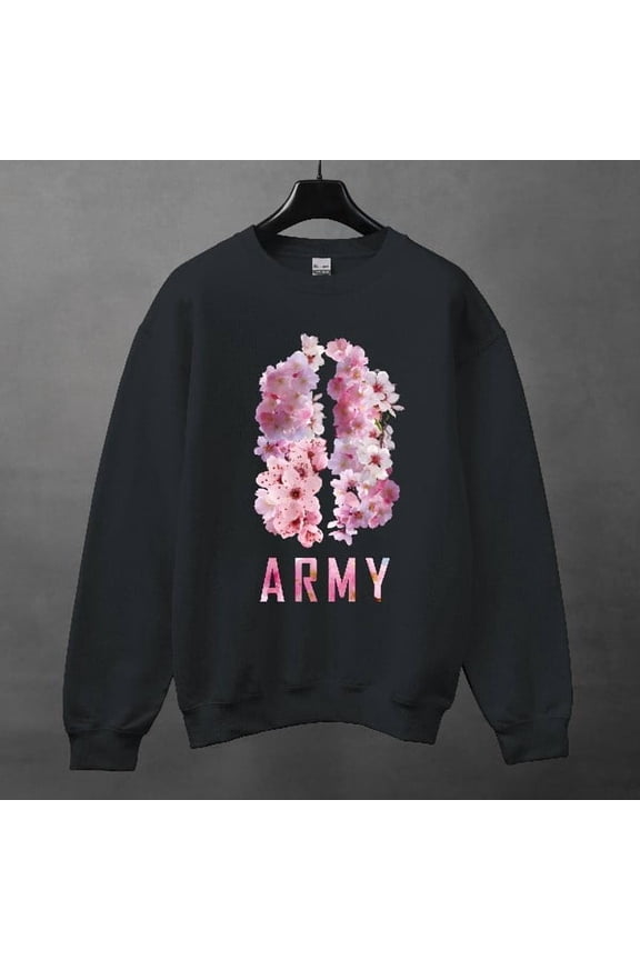 Kpop Sakura Flower Symbol Sweatshirt, Bangtan Sakura Flower Shirt