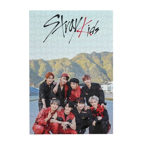 Kpop Stray 300 Piece Puzzles,Wooden Jigsaw Puzzle,Home Decor Birthday Party Gift,Fun And Challenging Family Games