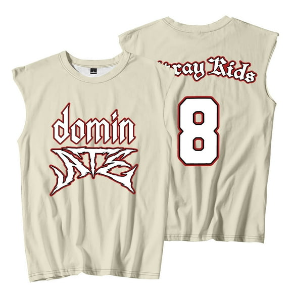 Kpop Stray Kids 8 Sleeveless T-Shirts SKZ Dominate World Tour Merch Unisex Fashion Streetwear Tee