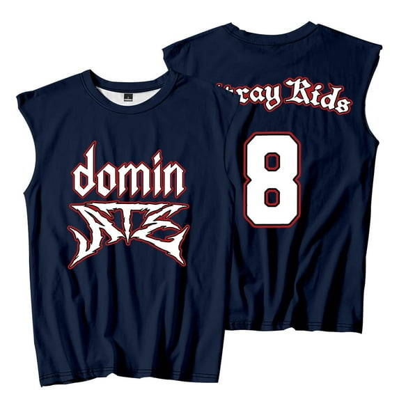 Kpop Stray Kids 8 Sleeveless T-Shirts SKZ Dominate World Tour Merch Unisex Fashion Streetwear Tee