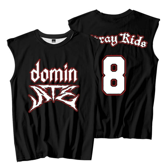 Kpop Stray Kids 8 Sleeveless T-Shirts SKZ Dominate World Tour Merch Unisex Fashion Streetwear Tee