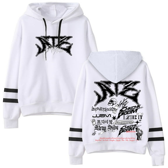 Kpop Stray Kids Ate Tracklist Pullover Hoodies Unisex Pocketless Parallel Bars Sleeve Streetwear
