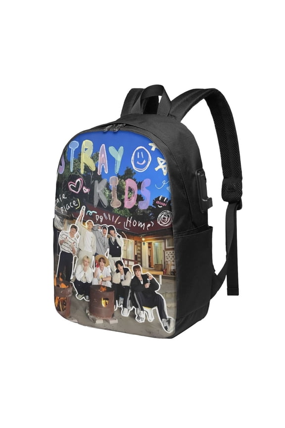 Kpop Stray Backpack For Men Women Teen , Water Resistant Casual Daypack Fits Laptop With Usb Charging Port,17 In Bookbag For Travel,School,Hiking,Gift