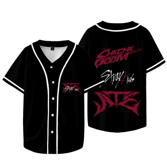 Kpop Stray Kids Chk Chk Boom Merch Baseball Jacket Summer Women Men Fashion Short Sleeve T-Shirts