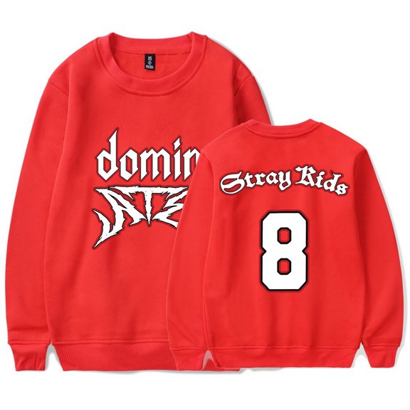 Kpop Stray Kids Dominate 8 Logo Long Sleeve T-Shirts Cosplay Women Men Fashion Crewneck Sweatshirts