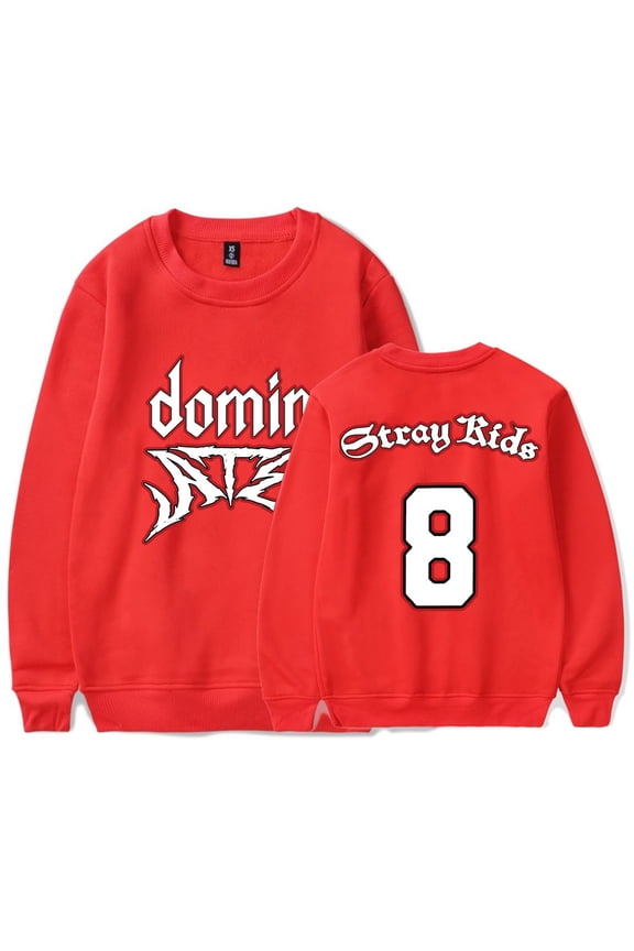 Kpop Stray Kids Dominate 8 Logo Long Sleeve T-Shirts Cosplay Women Men Fashion Crewneck Sweatshirts