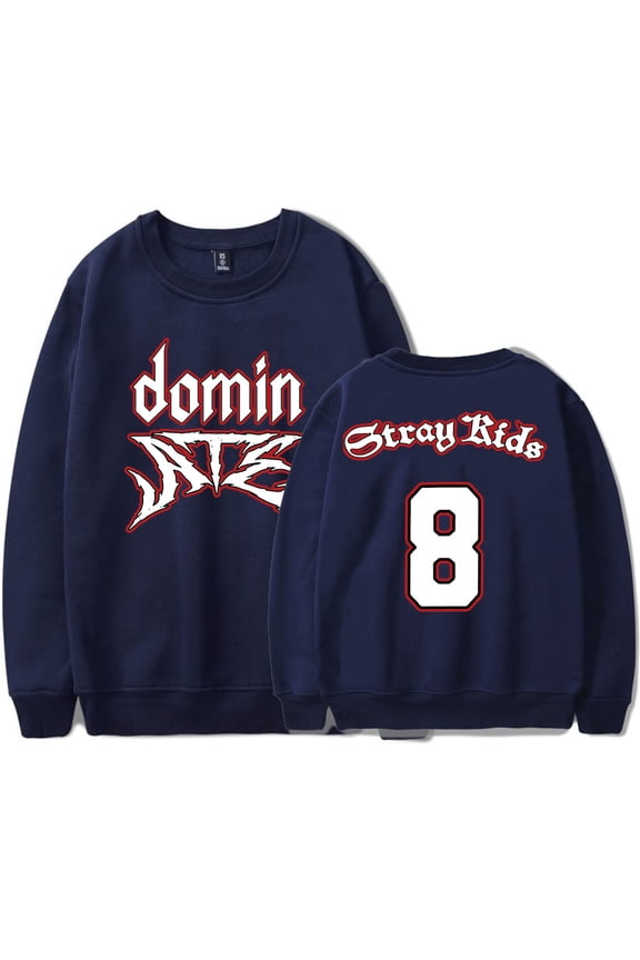Kpop Stray Kids Dominate 8 Logo Long Sleeve T-Shirts Cosplay Women Men Fashion Crewneck Sweatshirts