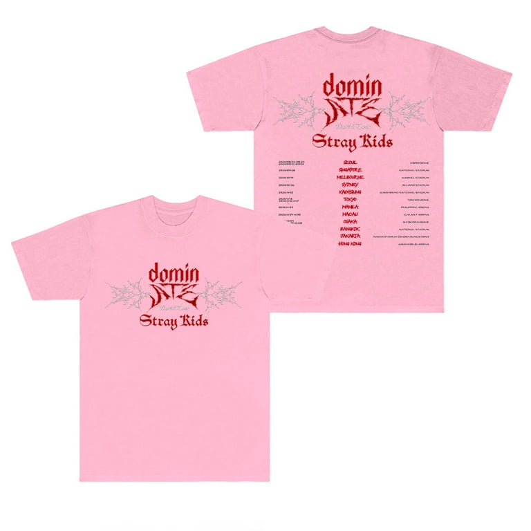Kpop Stray Kids Dominate World Tour Merch T-Shirts SKZ New