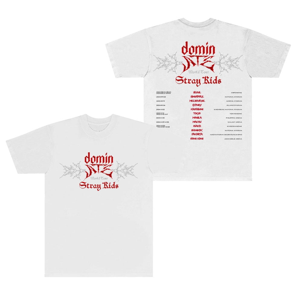 ZJHXQEVC Stray Kids World Tour Dominate 2025 T-Shirt Women