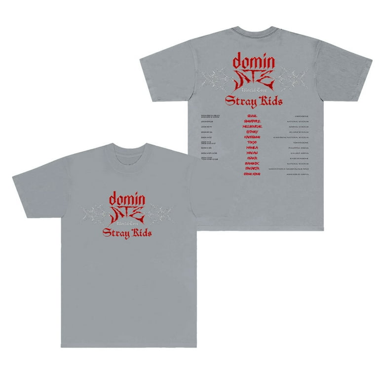 Kpop Stray Kids Dominate World Tour Merch T-Shirts SKZ New Logo