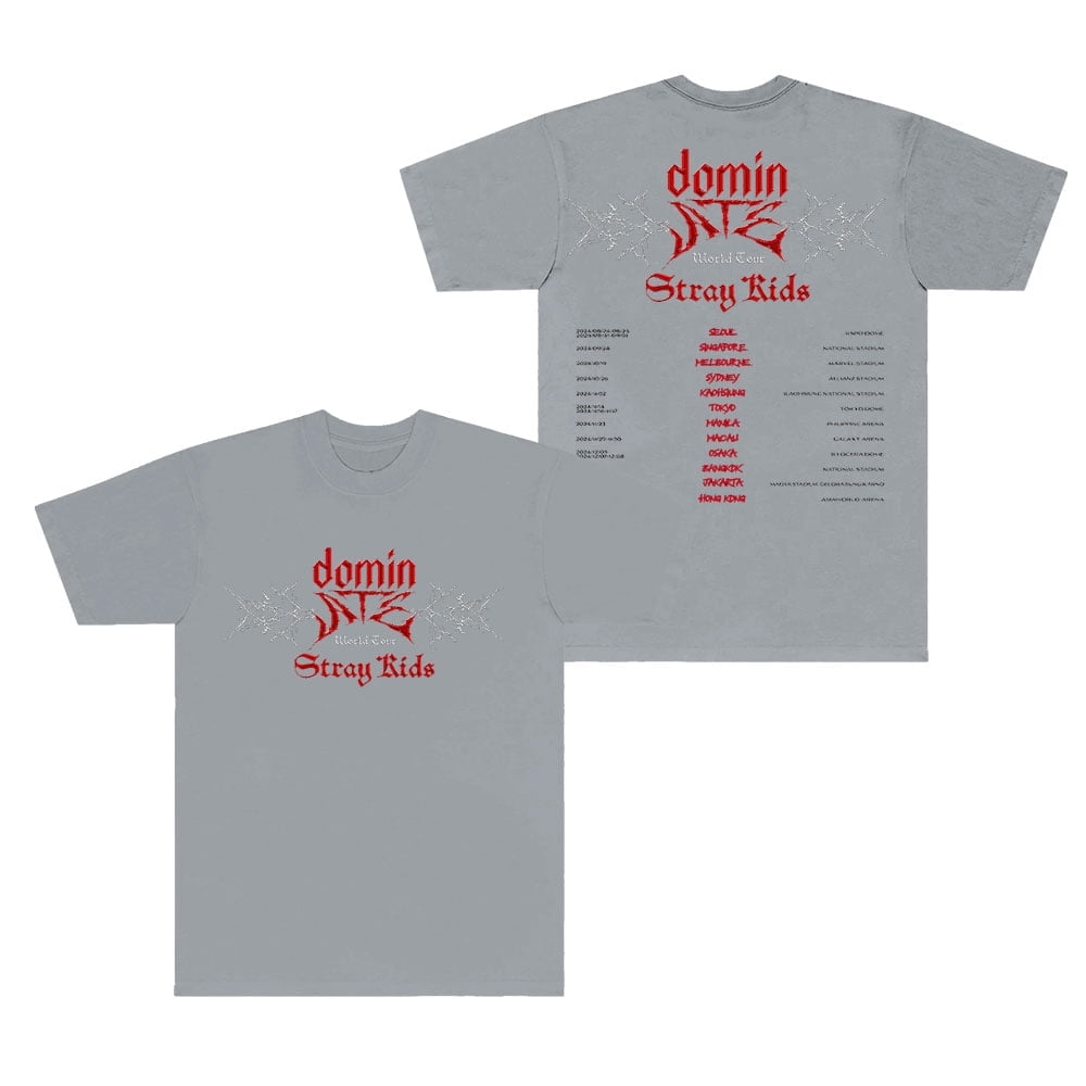 Kpop Stray Kids Dominate World Tour Merch T-Shirts SKZ New Logo