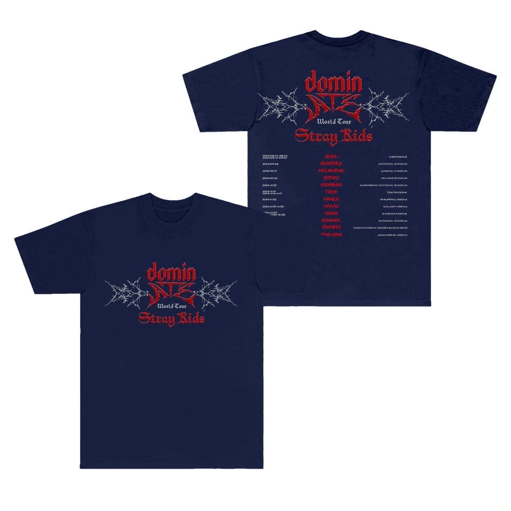 Stray Kids World Tour <dominATE> Tシャツ Kpop-Stray-Kids-Dominate-World