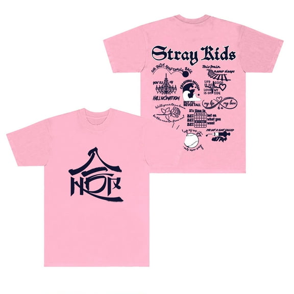 Kpop Stray Kids Hop Tracklist T-Shirts SKZ Dominate World Tour Merch Unisex HipHop Short Sleeve Tee