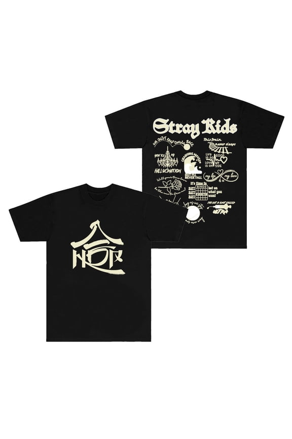 Kpop Stray Kids Hop Tracklist T-Shirts SKZ Dominate World Tour Merch Unisex HipHop Short Sleeve Tee