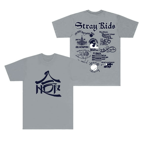 Kpop Stray Kids Hop Tracklist T-Shirts SKZ Dominate World Tour Merch Unisex HipHop Short Sleeve Tee