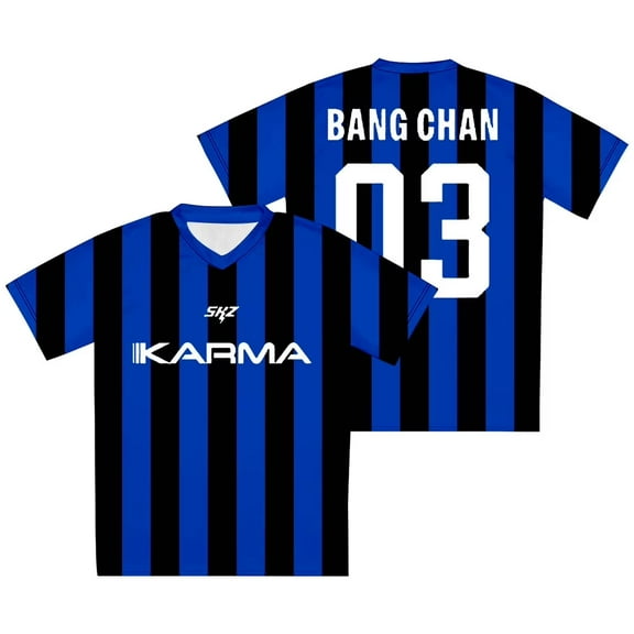 Kpop Stray Kids Karma Pop-Up Uniform T-shirt V-Neck Short Sleeve Jersey Women Men Streetwear Tops