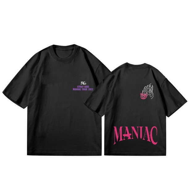 Kpop Stray Kids MANIAC T-shirts America Tour 2022 Logo Printed