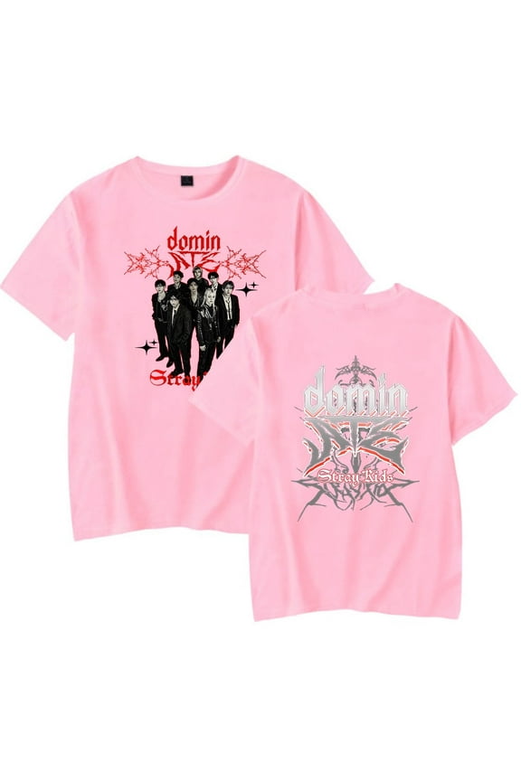 Kpop Stray Kids Merch Domiate World Tour T-Shirt Summer Unisex Short Sleeve Tshirt Fashion Streetwear