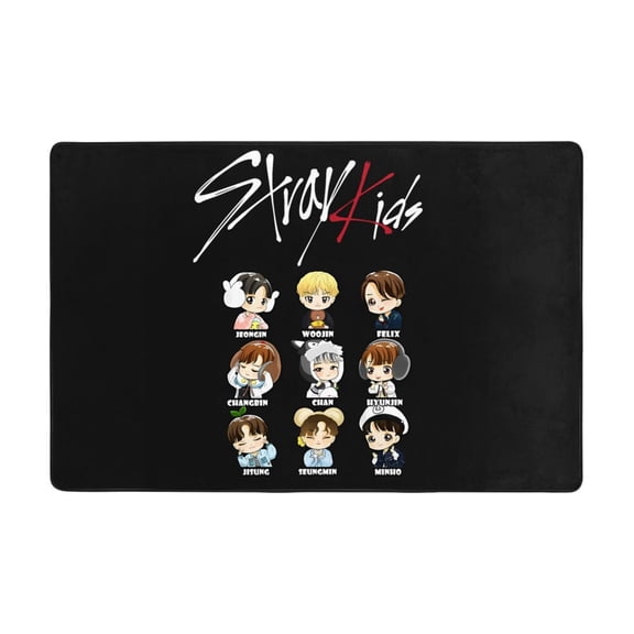 Kpop Stray Kids Rugs Washable Cover Floor Rug Carpets Bathroom Decorations For Kitchen Bedroom Indoor 36"X24"