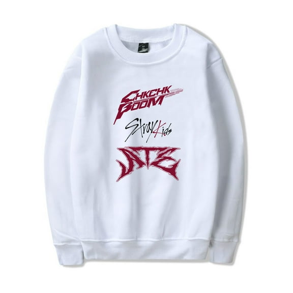Kpop Stray Kids SKZ Chk Chk Boom Merch Crewneck Sweatshirts Women Men Fashion Long Sleeve T-Shirts