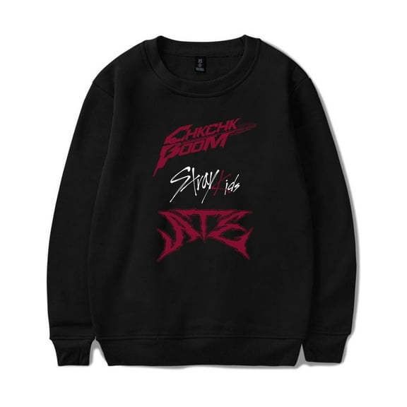 Kpop Stray Kids SKZ Chk Chk Boom Merch Crewneck Sweatshirts Women Men Fashion Long Sleeve T-Shirts