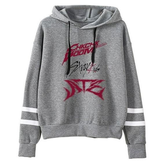 Kpop Stray Kids SKZ Chk Chk Boom Merch Hoodies Unisex Pocketless Parallel Bars Sleeve Streetwear