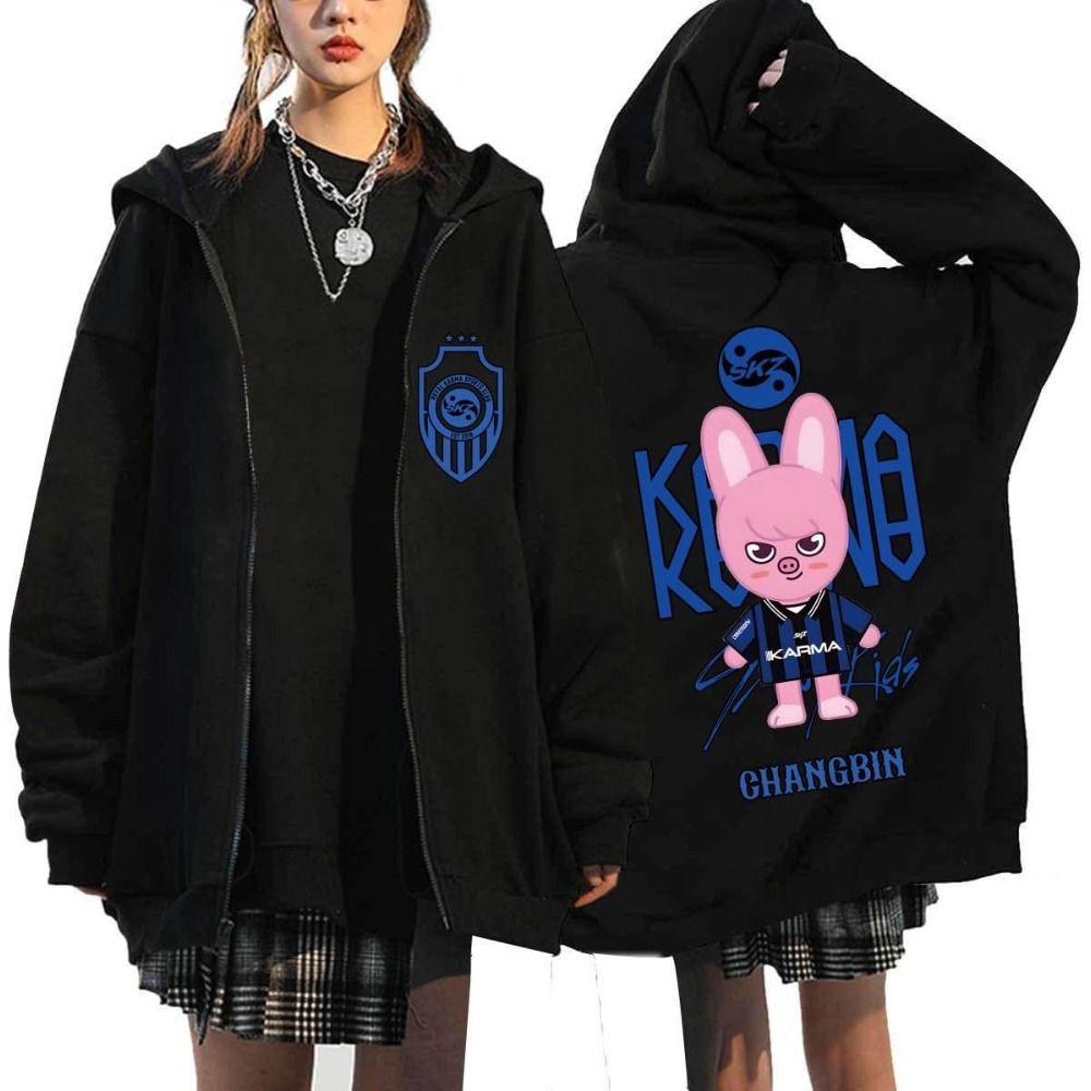 Stay Merch Kpop Stray Kids SKZ Karma Merch Zipper Hoodie – Unisex Graphic Zip Up ...